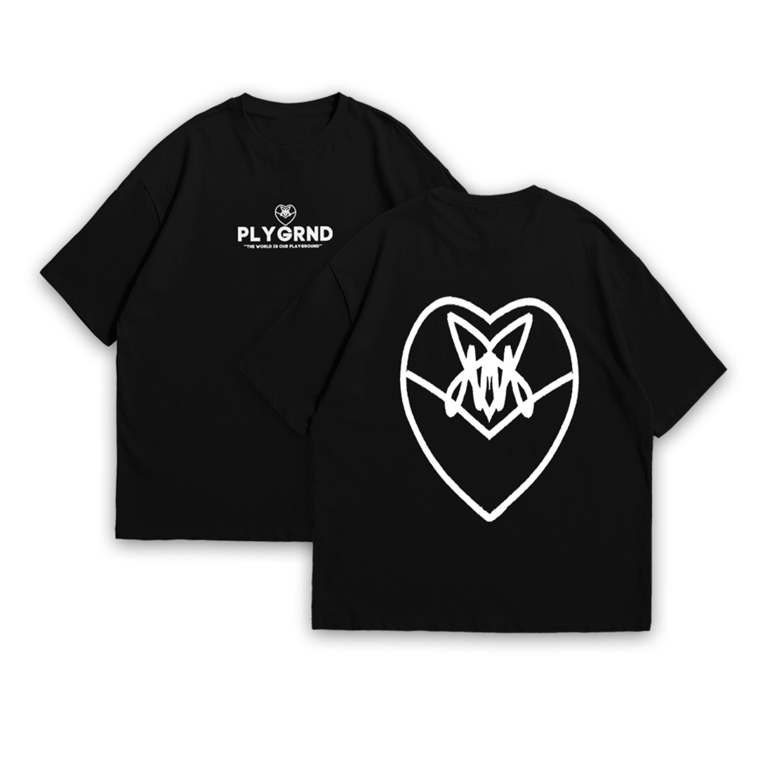 PLAYGROUND BROKEN HEARTS TEE BLACK