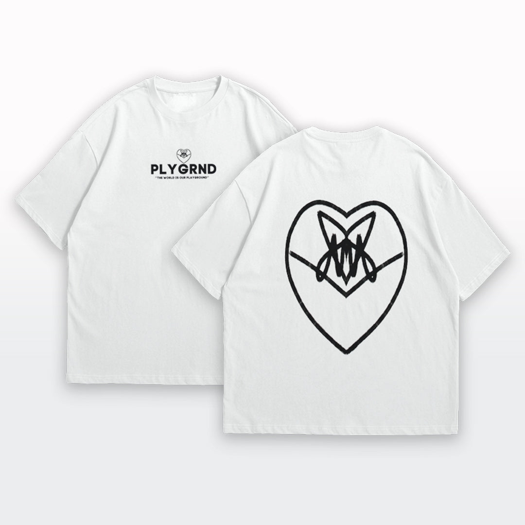 PLAYGROUND BROKEN HEARTS TEE WHITE